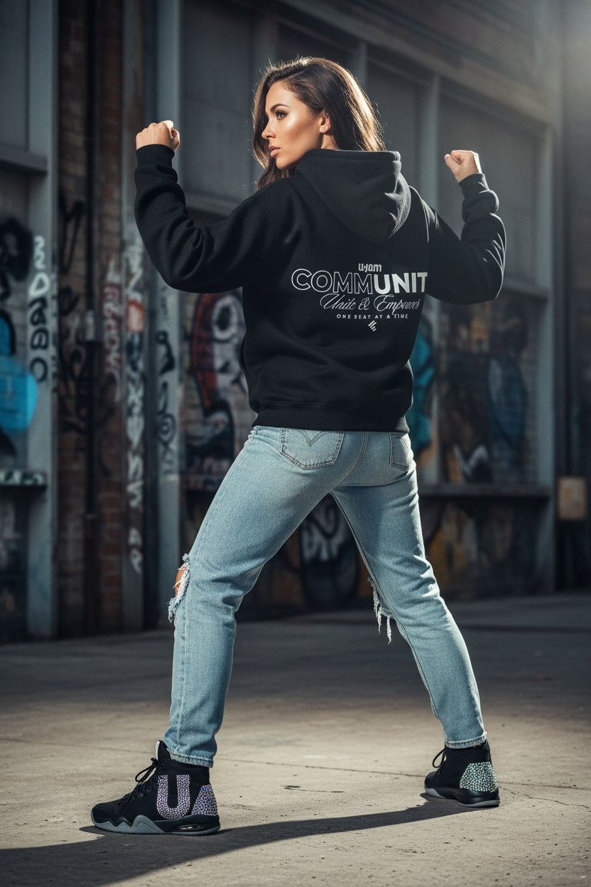 Black Hoodie "Members Only" (Community, Unite and Empower)