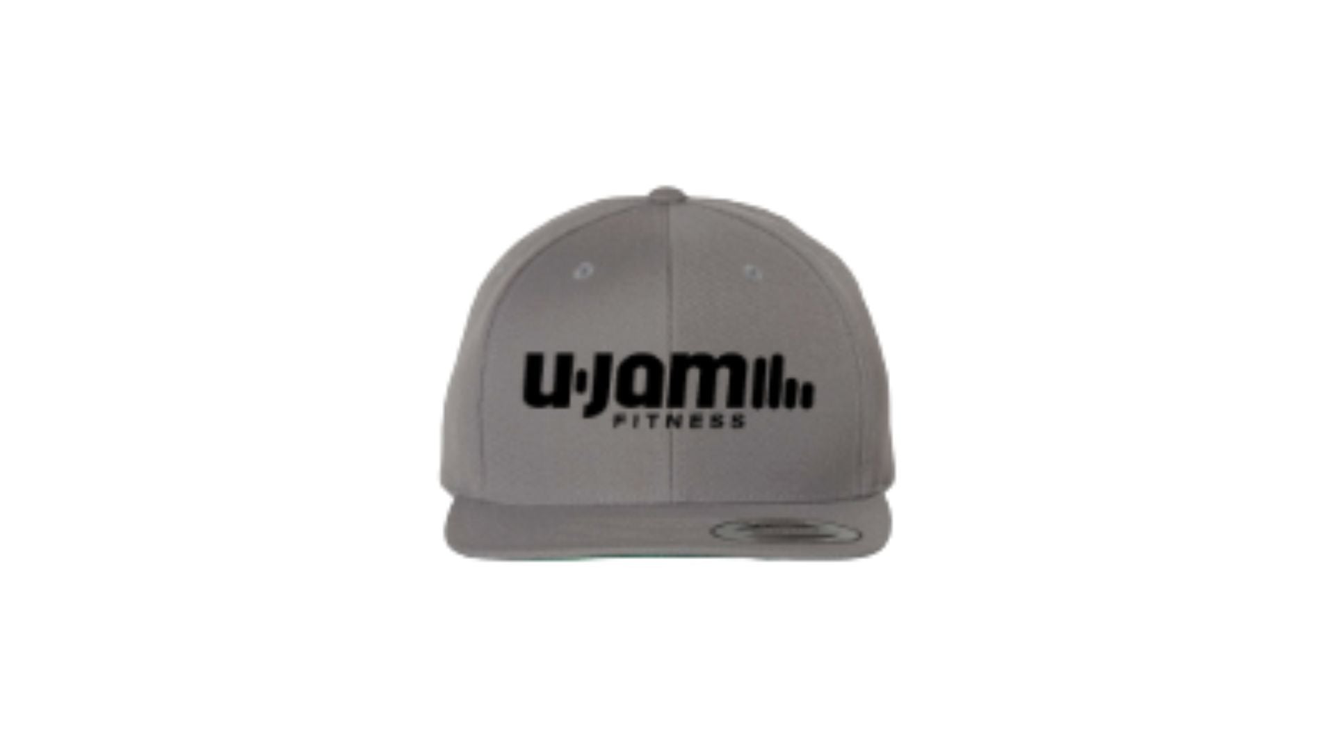 Gray Flatbill w/Black Puff Embroidery U-Jam Fitness Logo (Front) & Unity Mark (Back)