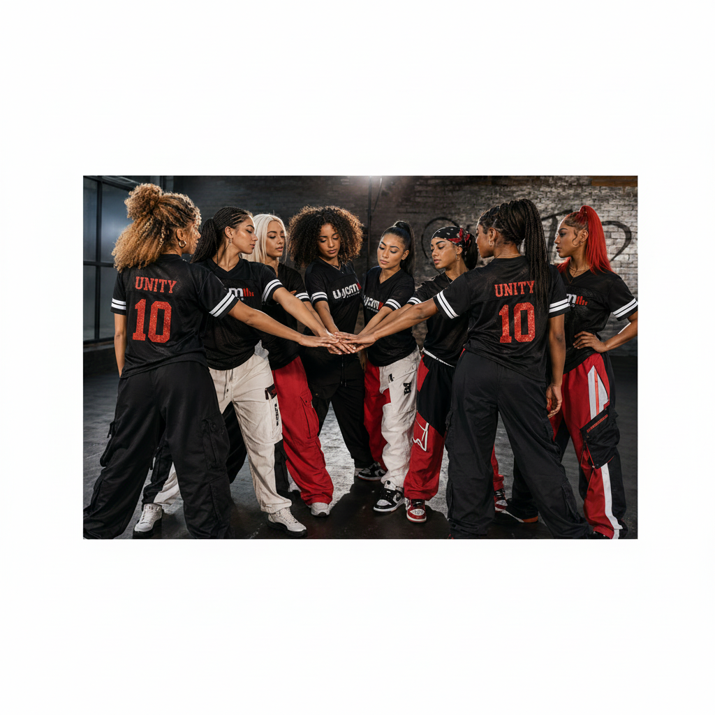 Black Jersey With Silver U-Jam Logo w/Red Unity Mark (Front) and Red Glitter Unity and 10 (Back)