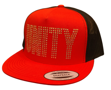 Red Flatbill w/Black Mesh and Unity Bling