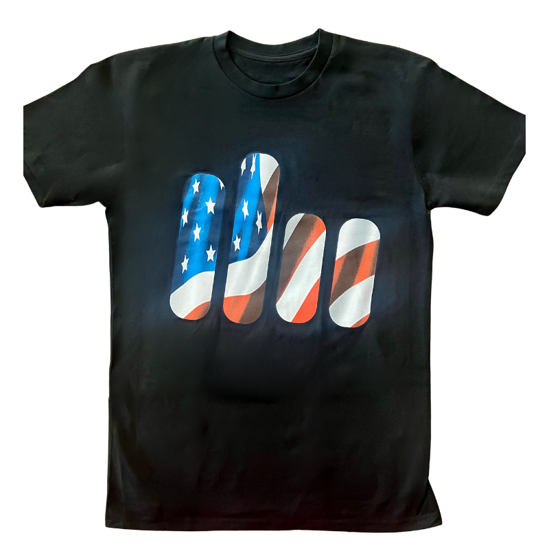 U-Jam American Flag/Unity Logo Black Tee Shirt