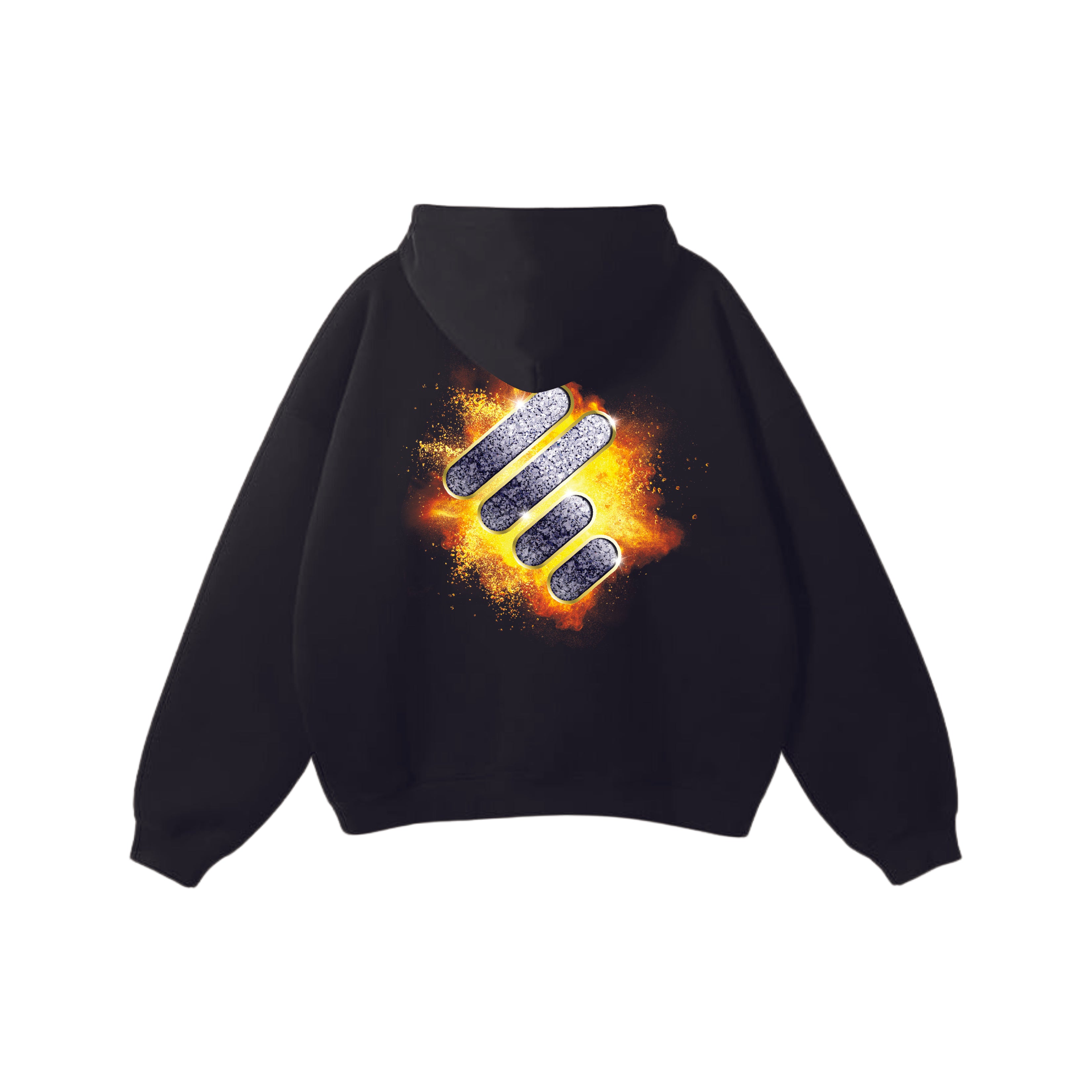 Boom Collection Black Hoodie w/Bling Unity Mark/Front and Boom Unity Mark On Back