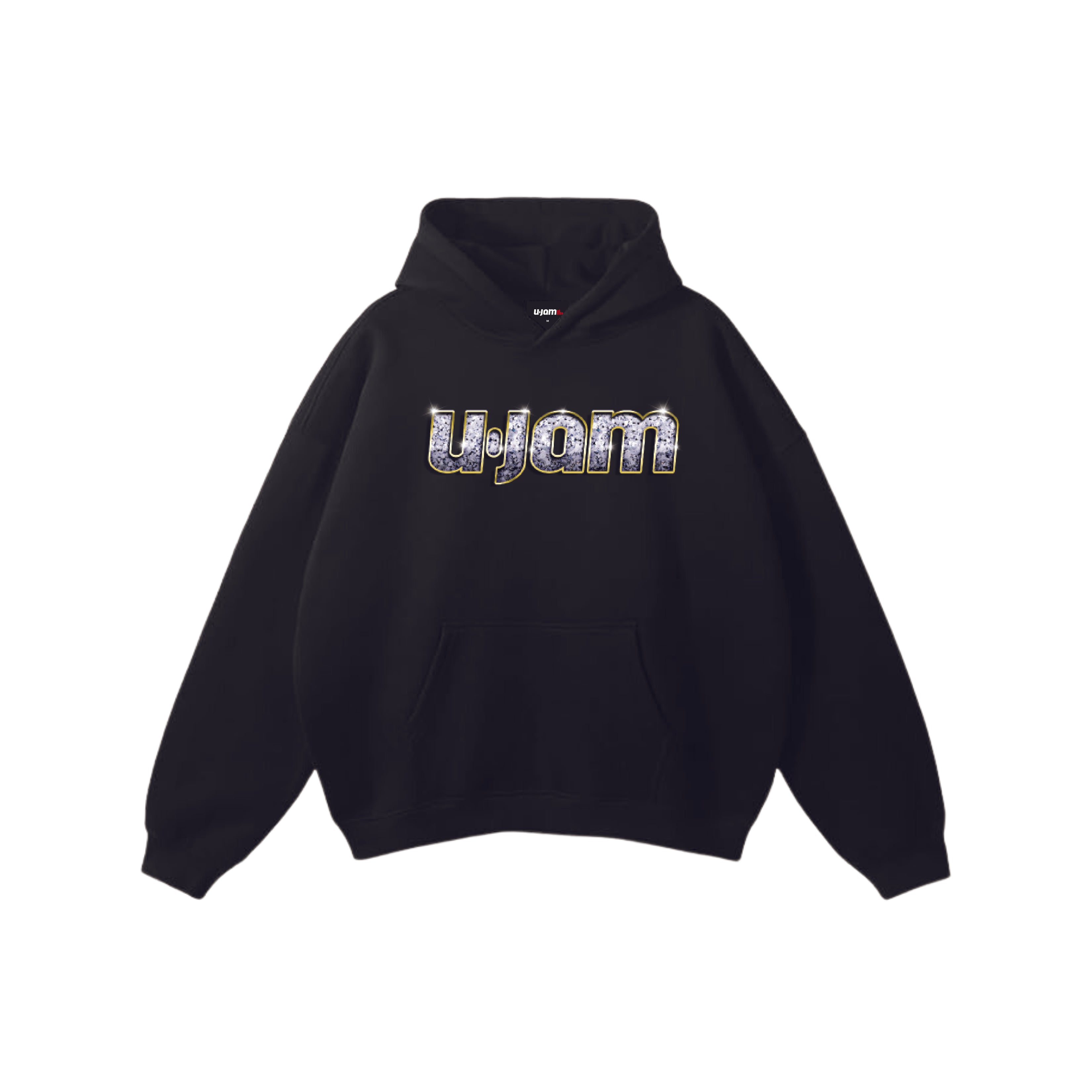 Boom Collection Black Hoodie w/Bling Unity Mark/Front and Boom Unity Mark On Back