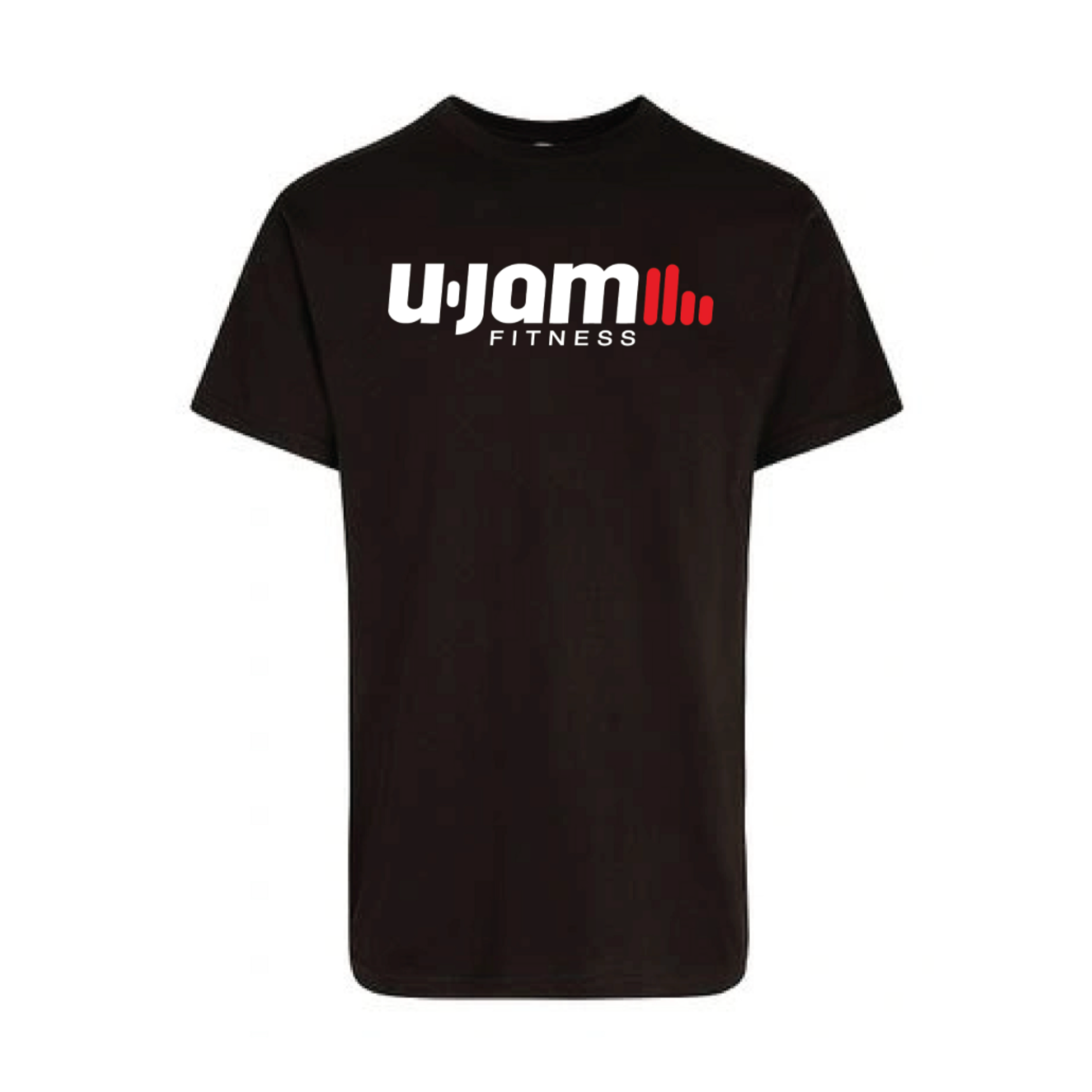 Black Short Sleeve T-Shirt U-Jam Fitness Logo & Symbols on back