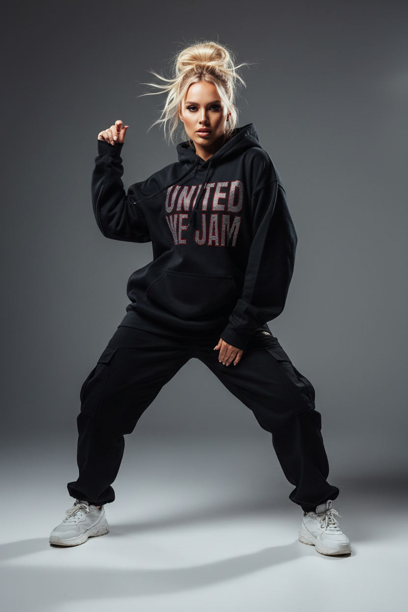 Black Hoodie Bling "United We Jam"