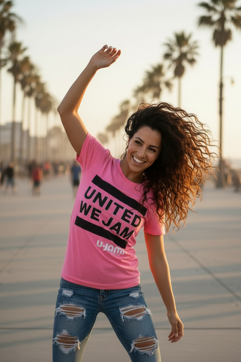 U-Jam Fitness "United We Jam" Summer Pink T-Shirt