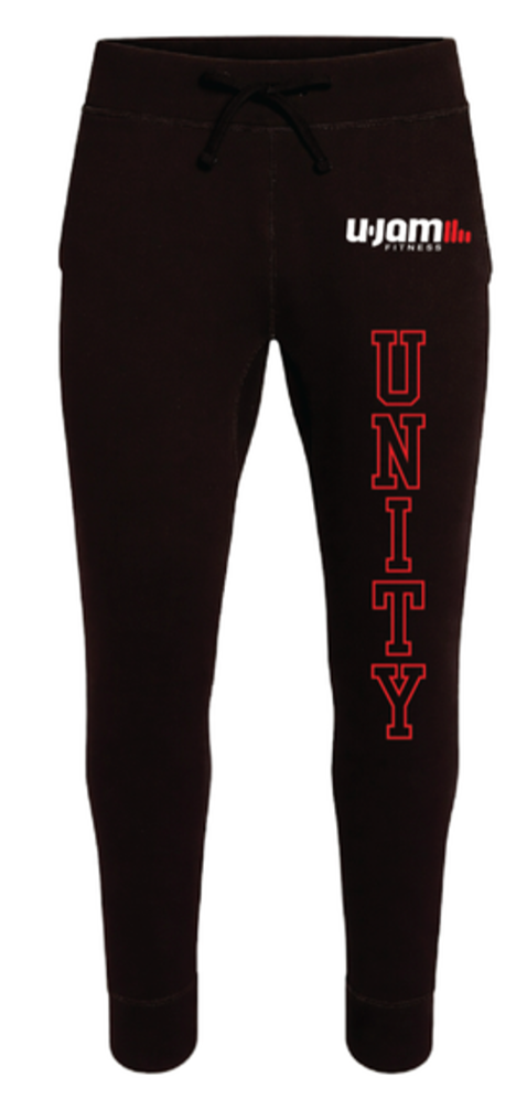Premium Black Joggers with U-Jam Logo and Unity Down Leg
